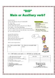 English Worksheet: DID!