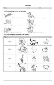 English worksheet: Animals and habitats