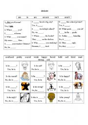 English Worksheet: Am is are