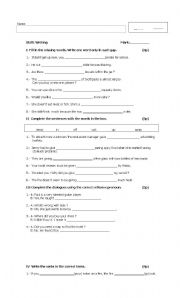 English worksheet: test