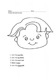 English Worksheet: Parts of face boy