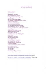 English Worksheet: POEMS
