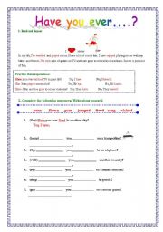 English Worksheet: Have you ever