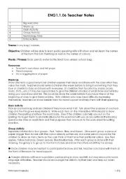 English worksheet: In my bag / colours
