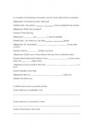 English Worksheet: like vs. would like