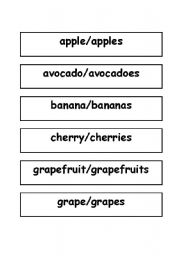 English worksheet: Fruit Plurals