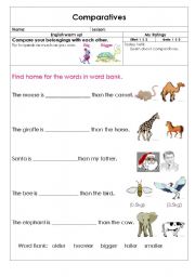 English Worksheet: comparatives