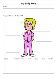 English worksheet: My body Parts