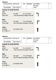 English Worksheet: giving a direction