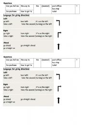 English worksheet: giving a direction