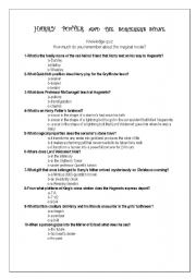 English Worksheet: HARRY   POTTER   AND   THE   SORCERERS  STONE  