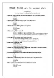 English worksheet: HARRY   POTTER   AND   THE   SORCERERS  STONE  