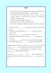 English worksheet: phrasal verbs unit 3 from 20 units