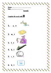 English worksheet: sounds