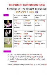 English Worksheet: Formation of Present Continuous