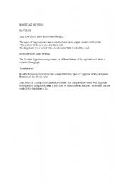 English Worksheet: Egyptian writting