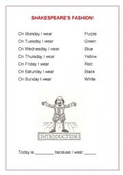 English Worksheet: Shakespeares Fashion