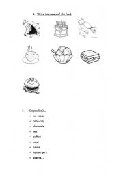 English Worksheet: FOOD