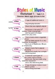 English Worksheet: Music