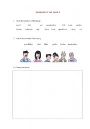 English worksheet: Members of the family