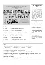 English Worksheet: video quiz - little miss sunshine