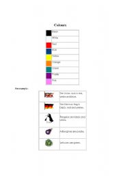 English worksheet: colours