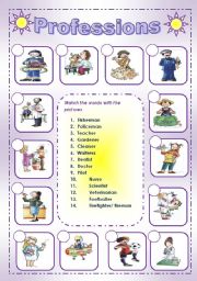 English Worksheet: Professions