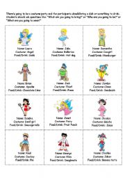 English Worksheet: Costume Party 1