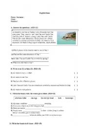 English Worksheet: an exam 