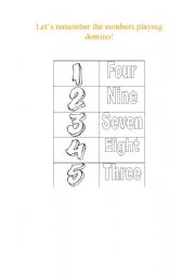 English Worksheet: Numbers domino