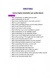 Some topics students can write about...