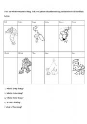 English Worksheet: what is he/she doing? 1