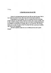 English Worksheet: how to describe a person ( a short brief)