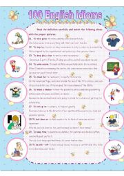 English Worksheet: essential idioms