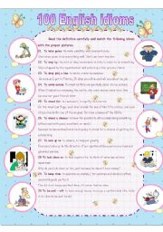 English Worksheet: essential idioms