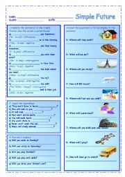 English Worksheet: Simple Future