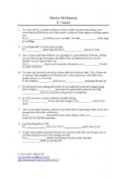 English Worksheet: If Clauses