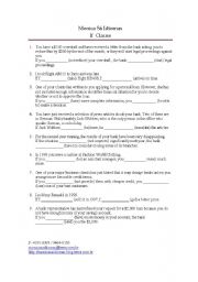 English Worksheet: If Clauses