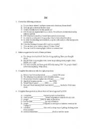 English worksheet:  Grammar Review 