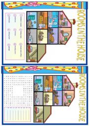 English Worksheet: Rooms in the house