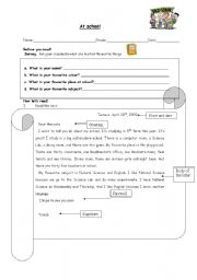 English Worksheet: At school