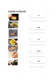 English worksheet: cooking verbs