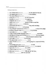 English Worksheet: Participial adjectives