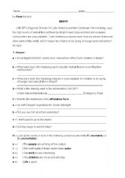English worksheet: English test - 7th. grade