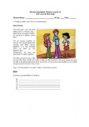 English worksheet: Dear Family
