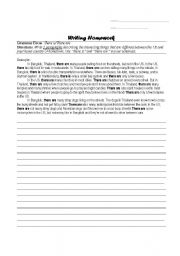 English Worksheet: There is/There are Comparison Writing Prompt