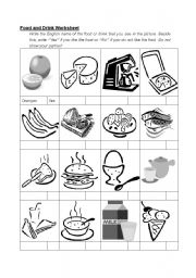 English worksheet: Food Worksheet