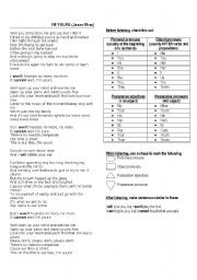 English Worksheet: Song: Im yours (Jason Mraz)