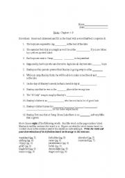 English Worksheet: Holes Chapters 1-3