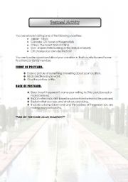 English Worksheet: Postcard Activity